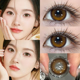2PCS Korea NEW Contact Lens For Myopia Degree -0.00 to -8.00 Makeup Natural Grey Lens Fashion Style Brown Eye Lenses