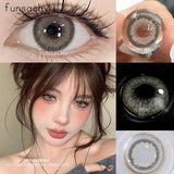 Popxstar  1 Pair Big Eyes Colored Contact Lenses Natural Brown Eyes Lens Gray Pupils Eyes Makeup Korean Style Contact Yearly Use