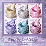 Popxstar 10ml Rainbow Purple Water Light Cat Magnetic Gel Nail Polish Shining Sliver-light Holographics Semi Permanent UV Gel