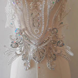 1PC Colorful Sequins Pearl Embroidery Patch for Wedding Evening Dress Sew on Patches DIY Lace Applique