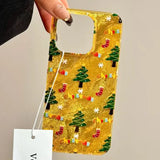 Popxstar  INS Gold Christmas Tree Silicone Phone Case For iPhone 17 Cases iPhone 16 15 14 13 12 11 Pro Max XS X XR 7 8 Plus 16E Air Cover