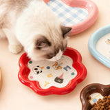 Kawaii Cat Bowl Dog Feeder Ceramic Water Bowl Pet Snack Can Plate Easy Clean Puppy Food Water Feeding Bowls