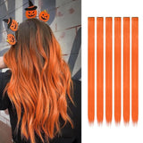 Popxstar 6pcs/pack Clip in Hair Extensions Colored Party Highlights for Girls 22 inches Multi-colors Straight Hair Synthetic Hairpieces