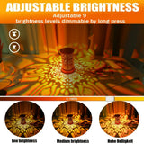 Popxstar  Creative RGB 16 color light and shadow ambient night light, USB office bedroom bedside table lamp romantic dimmable ambient lig