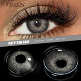 Popxstar  1 Pair Colored Contact Lenses for Eyes Brown Fashion Cosmetic Lenses Gray Pupils Natural Eye Contacts Women Eye Makeup