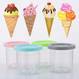 Popxstar  Bottles Leak Proof With Lids Storage Jars For Ninja Creami Ice Cream Containers Ice Cream Pints Cup For Ninja
