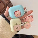 Popxstar  Korea lovely apple couple silicone earphone case coque for airpods 4 3 2 1 protection cover for airpods pro 2 shell cute pendant