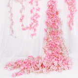 Popxstar  Pink Sakura Artificial Flowers Garland Cherry Blossoms Vines Garden Arch Decor Fake Flower Garland Wedding Party Home Decoration