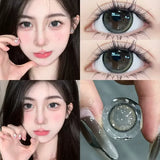 Popxstar  2PCS/Pair Contact Lenses with diopters Natural Lenses Gray Lenses Beauty Pupils Korean Style Fashion cosmetics Lenses New