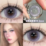 Popxstar 2PCS New Green Prescription Contact Lenses Fashion Pupils Cosmetics Eye Color Lenses Myopia Colored Contact Lenses Blue