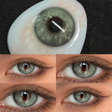 Popxstar 2Pieces Colored Contact Lenses Bueatiful Pupil Color Circle Lens Green Iris Prescription Yearly Natural Coloured Contacts