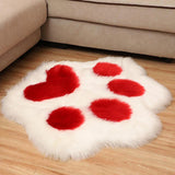 Cute Cat Paw Shape Plush Carpet Living Room Bedroom Home Sofa Foot Mats Shaggy Fluffy Rug Bedside Carpet