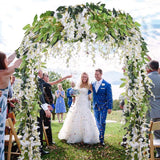 Popxstar 2pcs 1.8m Wisteria Artificial Flower Vine Ivy Leaf Garland Rattan String Flowers  Fake Plant Leaf Rattan Trailing Fake Flower