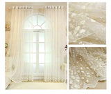 Popxstar  French Beige Lace Flower Embroidery Sheer Tulle Curtains for Living Room Bedroom Kitchen Window Drapes Voile Cheap Yarn Cortinas