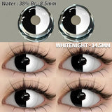 Popxstar  Cosplay Color Contact Lenses for Eyes Anime Eye Lens 1Pair White Black Lenses Contact Lenses Cosmetic Color Lens Eyes