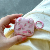 Popxstar  Lovely Pink Flower Gloss Soft Earphone Case for AirPods Pro 2 With Keychain for AirPods 4 3 2 1 Silicone Protection Cover