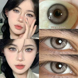 Popxstar 1 Pair(2pcs) Blue Contact Lenses Myopia Pupils With Diopters Fashion Lenses for Eyes Color Lenses Prescription Lenses