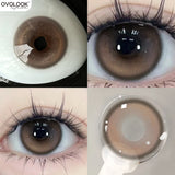 Popxstar  -1 Pair(2pcs) Brown Beauty Colored Contact Lenses for Eyes Purple Halloween Lens Big Eye Lens Natural Look Gray Blue Lens