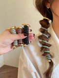 Popxstar Japanese Fashion Style Spiral Hair Tie Metal Tpu Hair Ties for Girls and Women Hair Accessories