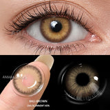 Popxstar  1Pair Contact Lenses for Eyes Color Natural Brown Beauty Yearly Cosmetic Contacts Eyes Makeup Eye Contacts Brown Lens