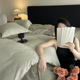 Luxury Premium 100% Cotton High Thread Count Jacquard 4 Piece Bedding Set Fitted Sheet Flat Sheet Duvet Cover