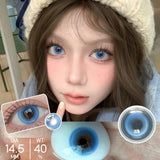 Popxstar  2pcs/pair New Cosplay Contact Lenses for Eyes Makeup Pupils Cosmetics Blue Eye Color Lenses for Myopia Lens 14.2/14.5mm