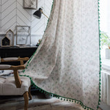 Popxstar 1 Panel Cotton and Linen Blend Bohemia Suitable Curtains for Living Room Decoration Curtain Fringe Beige Rod Pocket Blackout