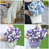 Popxstar  Rose Flower Bouquet Blanket Finished Bouquet Blanket Handmade Bouquet Nap Blanket Sofa Cover Valentine's Day Gift Manta de rosas