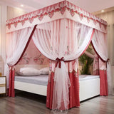 Double Layers Blackout Mosquito Net Princess Integrated Bedroom Dust Top Windscreen Bed Curtain with Bracket