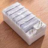 Popxstar  Cable Organizer Storage Box Set Durable Plastic Daily Office Supplies Sundries Charging Cord & Mobile Device Management Storage