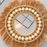 Popxstar Round Wall Mirrors Room Decor Handmade Macrame Decorative Hanging Mirror Living Room Bedroom Home Apartment Decoration