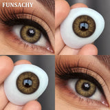 Popxstar  【0~-8.00】Degree Contact Lenses Myopie Color Contact Lenses for Eyes Chocolate Black Big Eyes Contacts Prescription Lens