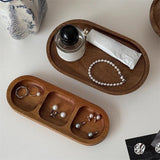 Popxstar Retro Japanese Solid Wood Tray Earring Jewelry Plate Perfume Shelf Cosmetics Storage Entrance Key Storage Tray Home Decorations