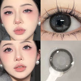 Popxstar  2PCS Korea Colored Contact Lenses Myopia  Degree -0.00 to -8.00 Blue Eyes Beauty Pupil  Makeup Gray Lens Fast Shipping