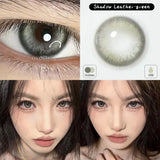 Popxstar 1 Pair Blue&Green Lenses Colored Eyeglass Lenses Bright Beauty Pupils Eye Color Lenses Myopia With Diopter Fashion Lens