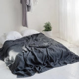Popxstar Pure Linen Bed Sheets 100% Stone Washed French Linen Solid Color Breathable and Durable for Hot Sleepers 1 PC Flat Sheet