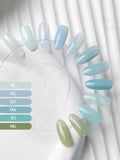 popxstar 12ML Gel Polish Kit- Mint Mambo Collection, Milky Blue & Frosted Ice, 2025 Viral Nail Art Supplies for Summer Vacations