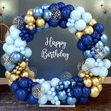 Popxstar Blue Birthday Balloons Arch Kit Birthday Decorations Gold Confetti Navy Blue Baloon Boy Girl Baby Shower Wedding Baptism Decors