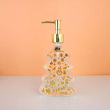 Popxstar  Christmas Design Glass Dispenser Bottle Refillable Pump for Shampoo Soap Lotion Holiday Bathroom Decor Gifts Vanity Organizer