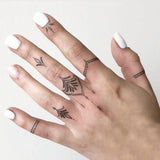 Popxstar  1 Sheet Finger Pattern Tattoo Sticker Waterproof Lasting Temporary Tattoo