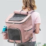 Foldable Cat Backpack, Large Capacity Travel Pet Carrier Bag with Adjustable Straps, Portable Dog Backpack Bag for Small Pets