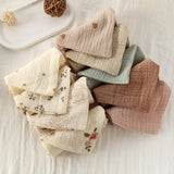 Popxstar 5Pcs Baby Cotton Washcloth Newborn Burp Cloth Square Towels 6-Layer Pure Cotton Soft Absorbent Gauze Cotton Baby Towels