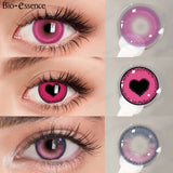 Popxstar  Colorcon Pink Lenses 1 Pair Colored Contact Lenses for Eyes Big Eye Lenses Anime Lenses Cosplay Lenses Nezuko Lenses