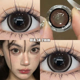 Popxstar  2PCS Myopia Colored Contact Circular Lenses Degree -0.00 to -8.00 Black Eyes Beauty Pupil Brown Makeup Lens Fast Shipping