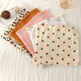 Popxstar 5Pcs Baby Cotton Washcloth Newborn Burp Cloth Square Towels 6-Layer Pure Cotton Soft Absorbent Gauze Cotton Baby Towels