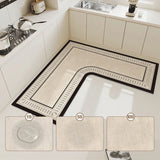 Popxstar Kitchen Carpet L-Shape Floor Mat Non-slip Area Rug Absorbent Foot Mats Water-absorbent Quick-drying Alfombra De Cocina