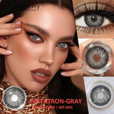 1 Pair Colored Contact Lenses Brown Green Lenses Natural Look Eye Makeup Softlens Beautiful Gray Pupils for Yearly Use