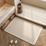 Popxstar Absorbent Bath Rug Mat Bathroom Non-slip Area Bath Rug Home Decor Cream Beige Stripes Area Rugs Toilet Entrance Diatom Mud Mat