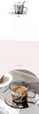 Popxstar Retro Light Luxury Glass Coffee Cup Set Smoke Gray Transparent Tea Cup Set Afternoon Tea Cup with Spoon Glasses Drink Set Gifts
