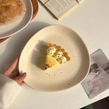 Popxstar  Korean Ins Style Triangular Plate with Splashed Ink Tableware Ceramic Dessert Plate Cake Plate